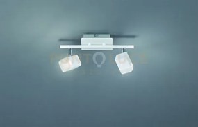 Roubaix barra 2 spots led 7w 800lm, 3000k quadrati metallo bianco l...