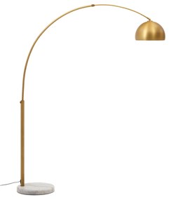 Kave Home - Lampada da terra Madali in metallo con finitura in ottone e  marmo bianco UK