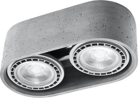 Lampada da soffitto BASIC 2 in Cemento 2 basi AR111 - Grigia