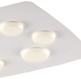 Plafoniera In Ferro Laccato Bianco Led Integrato Luce Naturale 5400 Lumen