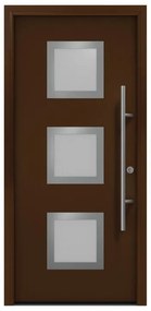 Portoncino d'ingresso HORMANN Iso Pro Secur 810s con vetro L 90 x H 210 cm in acciaio marrone, apertura tirare a destra