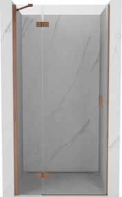 Mexen Mist-H porta doccia a battente sinistra 90 cm, trasparente, rame spazzolato - 8A5-090-000-65-00-L