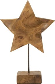 Scultura Stella In Teak Riciclato Cm 28X12X42 (Pezzi Unici - Non Rip. In Serie)