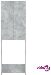 vidaXL Mobile per Lavatrice Grigio Cemento 64x25,5x190 cm