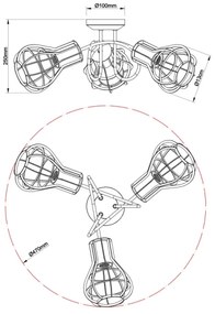 Globo 15388-3D - Faretto CLASTRA 3xE27/40W/230V