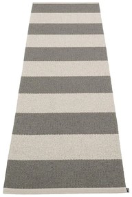 Passatoia da interno/esterno color antracite/color crema 70x225 cm Bob Charcoal Linen – Pappelina
