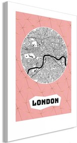 Quadro Central London (1 Part) Vertical  Colore Rosa, Dimensioni e Misure 60x90