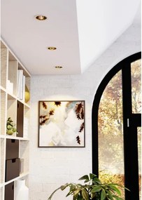 Eglo 902299-LED RGBW Plafoniera dimmerabile per controsoffitto con vetro fumé YEBRA-Z LED/4,8W/230V IP44 bianco/oro