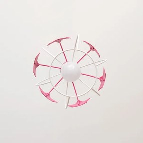 Lampadario a sospensione per bambini STARS 1xE27/15W/230V rosa/bianco