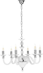 Lampada a sospensione GALA D72 cm in vetro lavorato a mano con dettagli in metallo 6 LUCI BIANCO