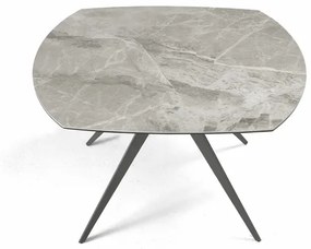 Tavolo allungabile 180 cm piano grčs porcellanato effetto marmo Grigio ACHILLE
