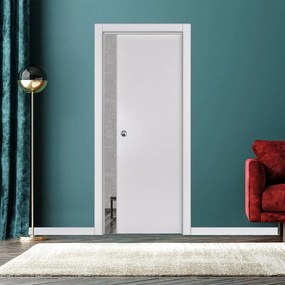 Porta interna scorrevole Bach in MDF colore bianco, L 60 x H 200 cm, apertura reversibile