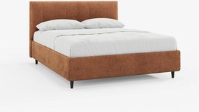 ONYX letto imbottito con vano contenitore e testiera verticale in tessuto certificato Oeko-Tex®