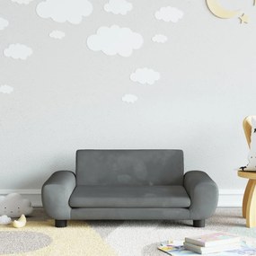 Divano Per Bambini Grigio Scuro 70x45x33 Cm İn Velluto /