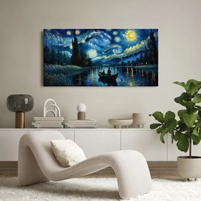 Quadro su tela – Notte stellata sul fiume