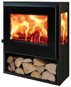 Stufa a legna PANADERO Java Trivision 8 kW nero