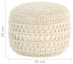 Pouf lavorato a mano in macramé 45x30 cm in cotone