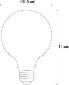 Set di 5 Lampadine LED Smart E27 dimmerabili G95 Ambra 4.9W 320lm 2500K