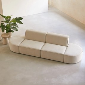 Tikamoon - Divano modulabile Dario 2 posti in tessuto beige