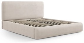 Letto matrimoniale imbottito beige con contenitore e doghe 180x200 cm Colonel - Cosmopolitan Design