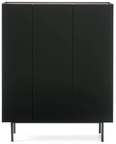 Cassettiera alta nera effetto rovere95x120 cm Arista - Teulat