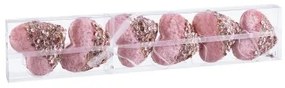Decorazione Natalizia Rosa Dorato Polyfoam Tessuto Cuori 9 cm (6 Unità)