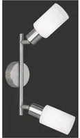 Lampada Soffitto Nichel 2 Spot Paralume Vetro Orientabili Mars Trio Lighting