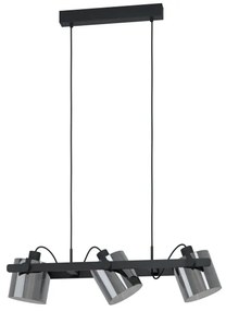 Eglo 780478 - Lampadario a sospensione con filo CALERINO 3xE27/40W/230V nero