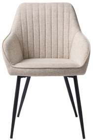Sedia da pranzo beige in imbottito con braccioli Nolan – Unique Furniture