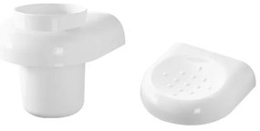 Set accessori a muro portaspazzolini e portasapone in ABS Gioia