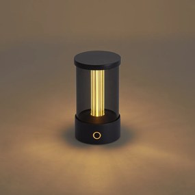 Lampada da tavolo da esterno nera ricaricabile con stazione di ricarica IP65 - Grill