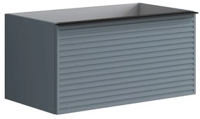 Mobile da bagno sotto lavabo Pixel stripes blu laccato opaco L 80 x H 40 x P 45.5 cm 2 cassetti, lavabo non incluso