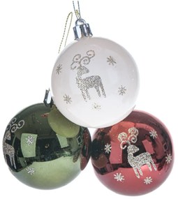 Set di palline di Natale in plastica 3 pz ø 6 cm – Dakls