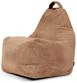 Puof a sacco marrone con rivestimento in velluto a coste Play Amuse – SLOWDOWN