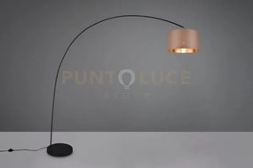 Lampade da terra mansur ad arco con paralume tortora e oro metallo ...