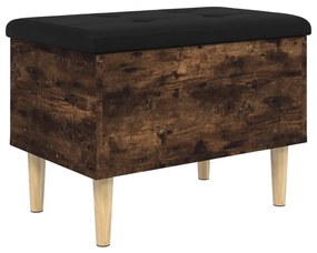 Panca portaoggetti rovere fumo 62x42x46 cm legno multistrato