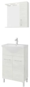 Mobile sottolavabo e lavabo con sifone Symoa legno bianco in truciolare L 55 x H 81.5 x P 50.5 cm 1 vasca, 2 ante