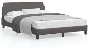 Giroletto Con Testiera Grigio 140x200 Cm İn Similpelle /