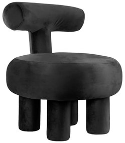 Poltrona in velluto nero Abrazo - Leitmotiv