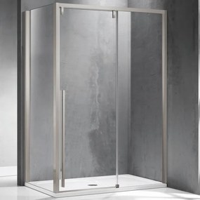 Cabina doccia 70x140 scorrevole con lato fisso 70 cm finitura acciaio spazzolato | KSA5000AS - KAMALU