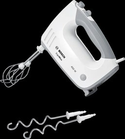 Bosch - Frullatore ErgoMixx 450 w MFQ36400 bianco/grigio - 5 velocità+turbo - 2 fruste in acciaio inox - 2 ganci impastatori in acciaio inox -