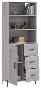 Credenza grigio sonoma 69,5x34x180 cm in legno multistrato