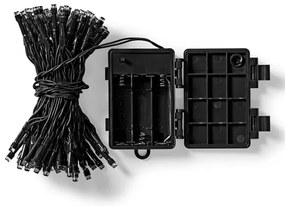 Nedis CLBO96 - Catena natalizia LED 96xLED/7 funzioni/3xAA 7,7m IP44 bianco caldo