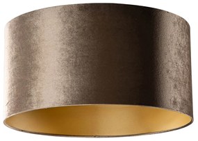 Paralume in velluto marrone con interno oro 50/50/25