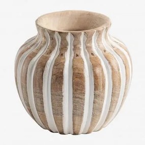 Vaso In Legno Di Mango Ribao Ø15 Cm - Sklum