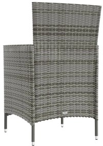 Sedie da giardino 4 pz con cuscini in polyrattan grigio