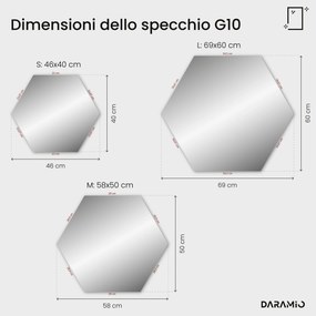Specchio asimmetrico con luce LED G10