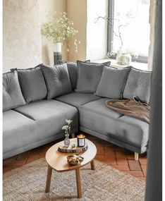 Divano letto in velluto a coste grigio (angolo destro) Lazy Lukka - Miuform