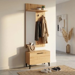 LUMIE - set mobile ingresso appendiabiti con specchio e contenitore