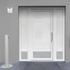 Portoncino d'ingresso Condo9 con vetro L 90 x H 210 cm in PVC bianco, apertura spingere a sinistra